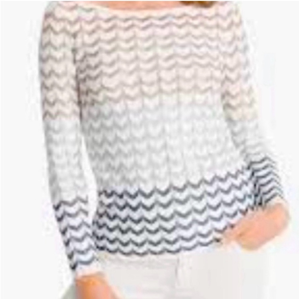 White House Black Market Metallic Chevron Sweater XSP